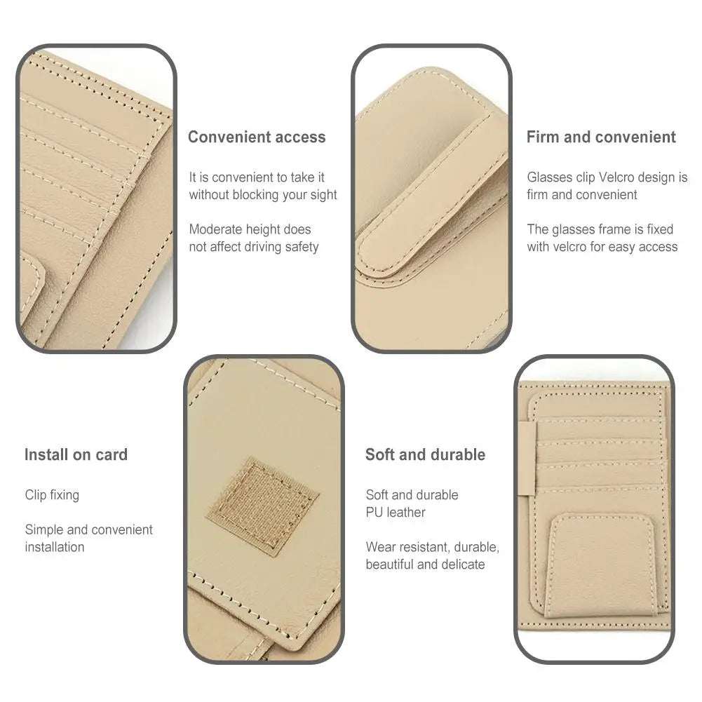 Car sun visor organizer