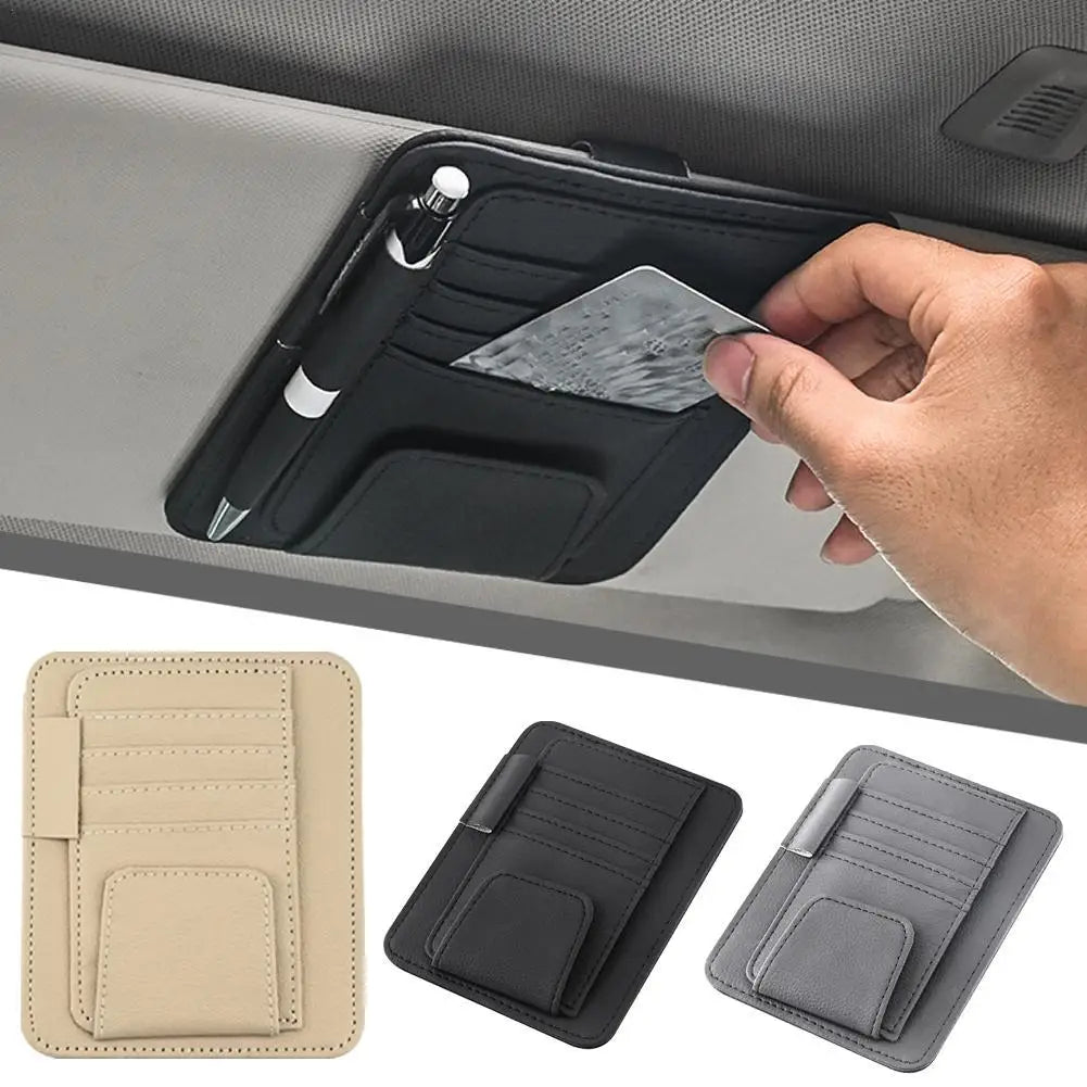 Car sun visor organizer