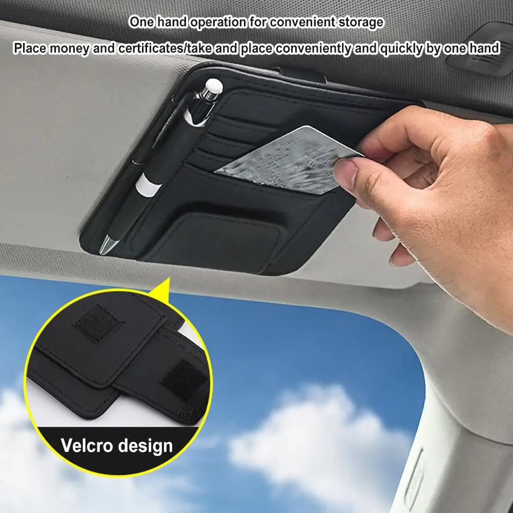 Car sun visor organizer